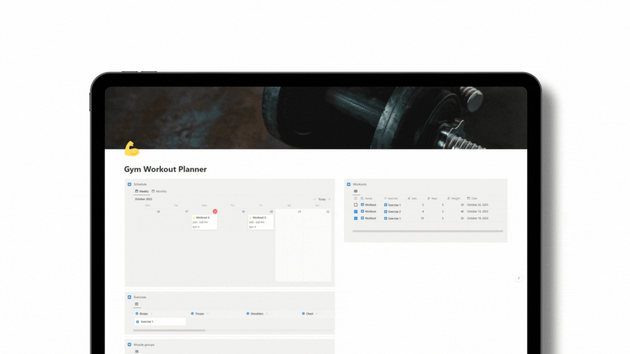 Gym Workout Planner