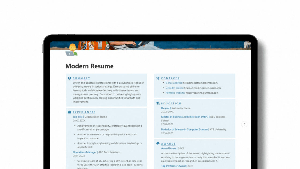 Modern CV & Resume Template for Job Seekers